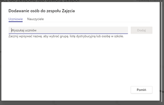 Dodawanie osób do zespołu w MS Teams