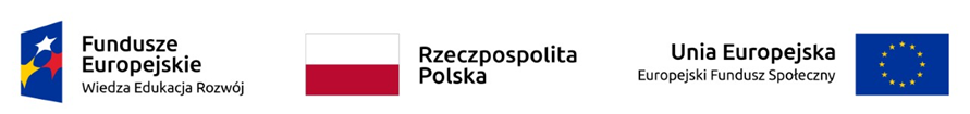 logo funduszy europejskich Wiedza Edukacja Rozwój, barwy Rzeczpospolitej polskiej i Unii Europejskiej 