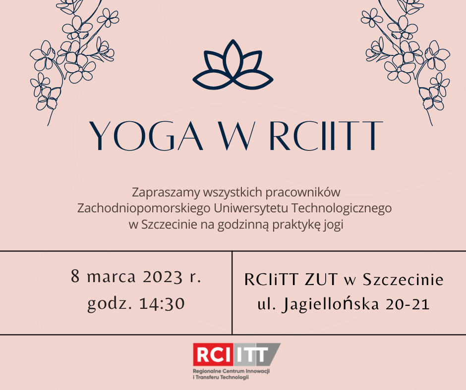 Zaproszenie na praktykę jogi z okazji dnia kobiet.