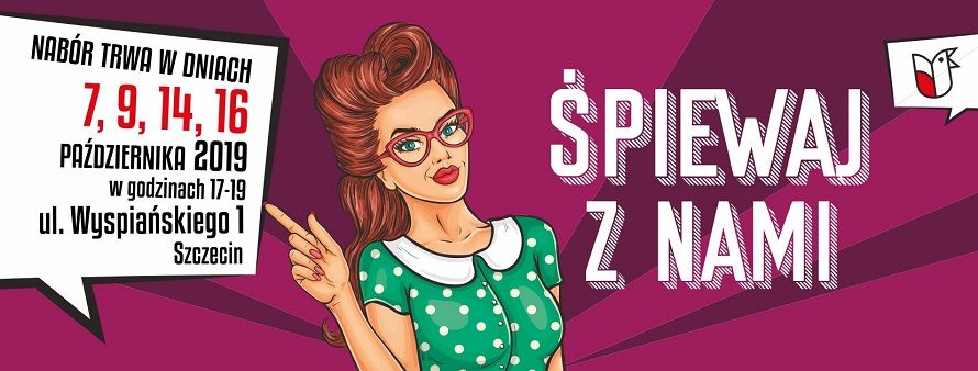 Baner z zaproszeniem na przesłuchania do chóru