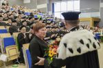 JM Rektor dr hab. inż. Jacek Wróbel prof. nadzw. oraz Iwona Wiśniewska-Salamon -dyrygent Chóru Kameralnego ZUT w Szczecinie 