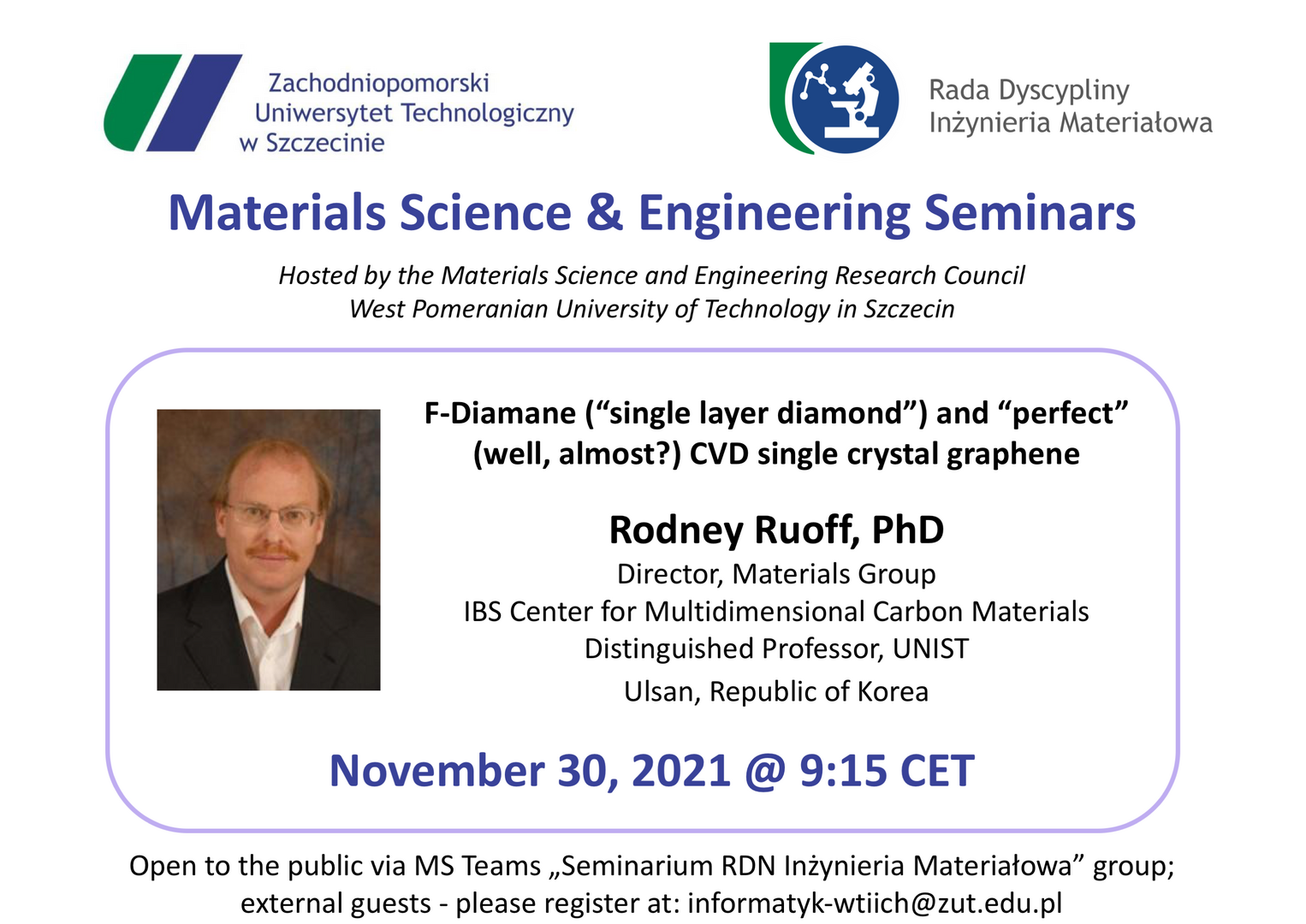 Graphic of Materials Science and Engineering Seminar